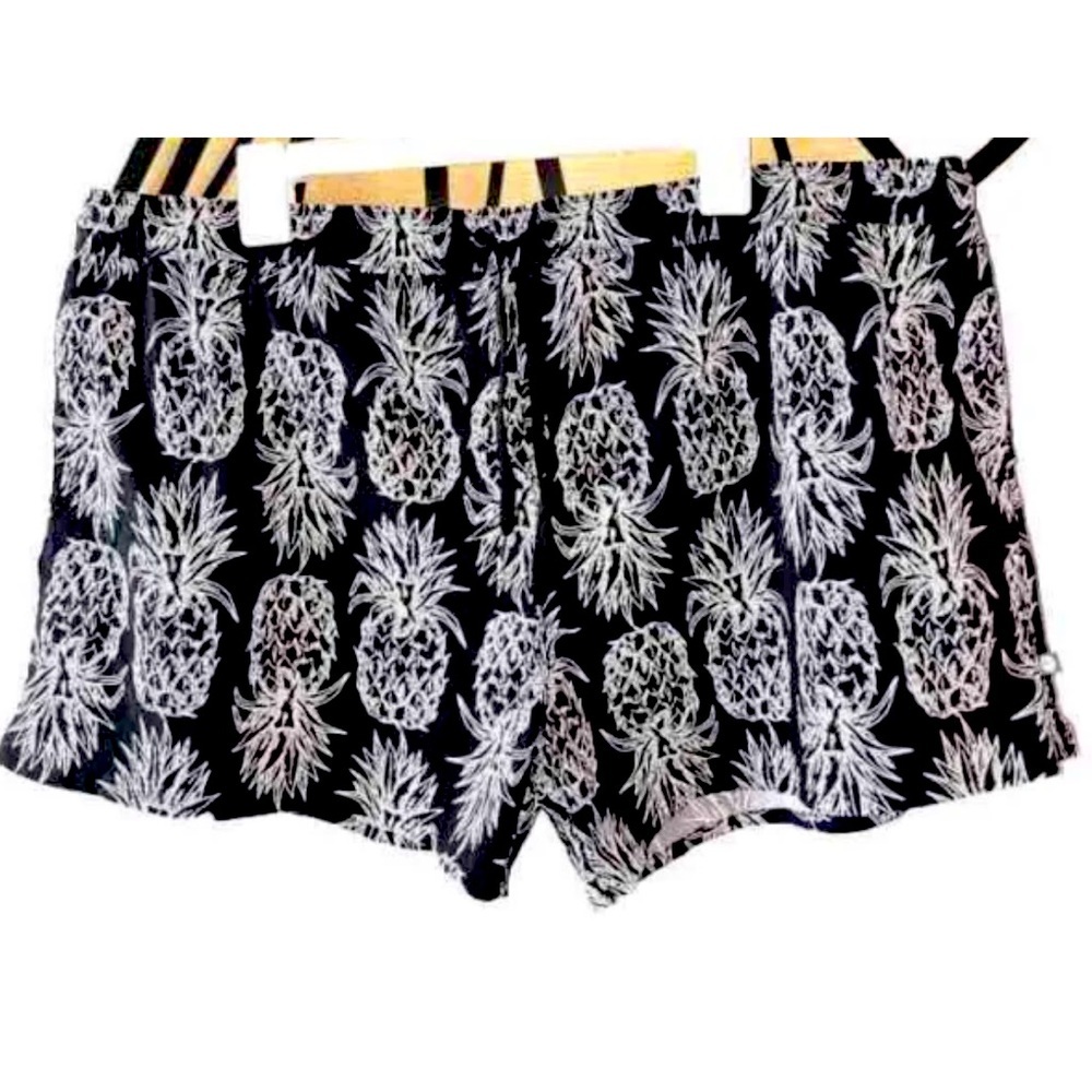 Lauren James Traveler Swim Surf Trunk Shorts Black With Pineapples Men's 2XL - Picture 3 of 7